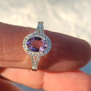 Amethyst Ring in Sterling Silver-Amethyst jewelry-Fashion Ring